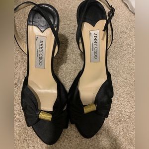 Jimmy choo black sling back heels size 37.5